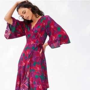 Farm Rio Vieques Wrap Maxi Dress Size S